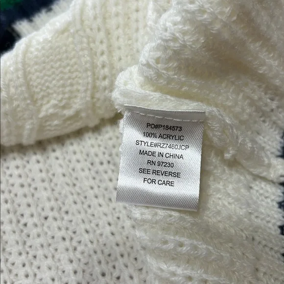 Almost Famous Women’s Cream Cable Knit Varsity Cricket Cardigan Large NWOT - Picture 3 of 12